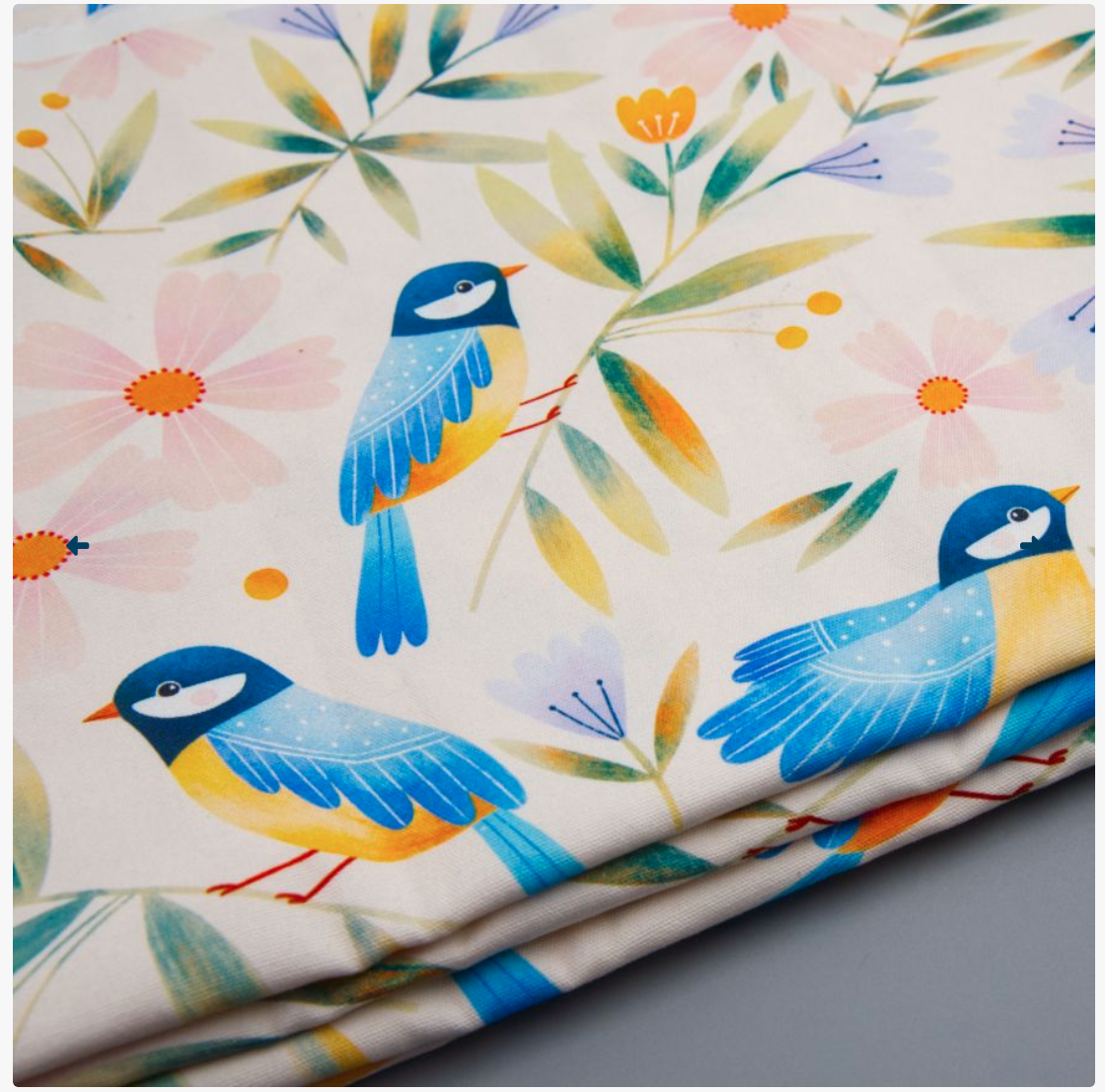 (image for) Water resistant cotton canvas - blue birds